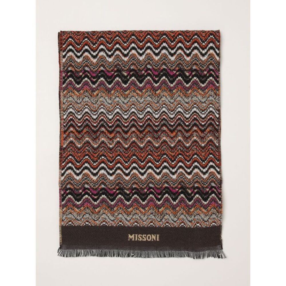 Missoni Men Multicolour Abstract Pattern Pure Virgin Wool Scarf Missoni